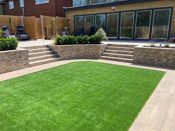 Artificial Grass next to the house